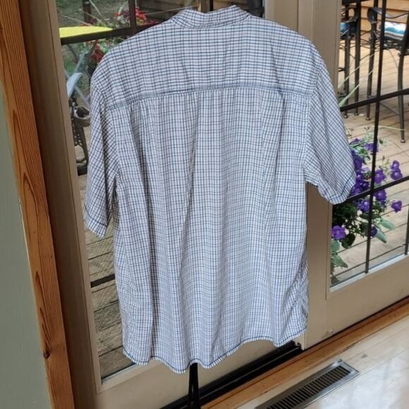 Prana Accented Colored Stitch Striped SS Casual Button Down Sz XL Shirt - Picture 4 of 9